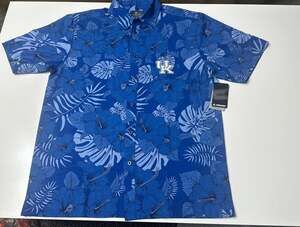 New Kentucky Wildcats Colosseum Royal Blue Tropical Floral Hibiscus Button Down